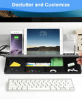 Glass Desktop Whiteboard With Storage And Keyboard Tray Go To Desk Accessory For Home Office And School Setup Smooth Black