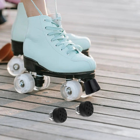 Adjustable Rubber Roller Skate Toe Stops For Quad Skates With Enhanced Braking Power And Stability Double Row Design