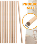 Premium Unfinished Wooden Dowel Rods Top Notch For Knocking Out Weekend Diy Crafts And Home Decor Upgrades Along With Party Displays Featuring Smooth Quarter Inch By Six In Sticks, 15cm length, 6mm diameter.