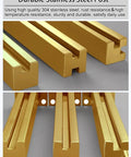 Heavy Duty 304 Stainless Steel Glass Railing Post With Smooth Brushed Finish And Rock Solid Base, close-up of durable gold finish.
