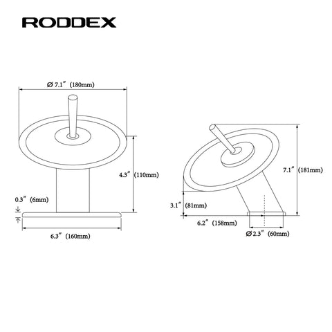 Technical sketch of Oil Rubbed Bronze Waterfall Bathroom Sink Faucet With Brass Modern Circle Glass Disk Rinser, side and top view.