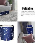 Portable Ice Bath Tub For Recovery And Therapy, foldable, shown under sofa and beside couch, blue with star pattern, 120L capacity