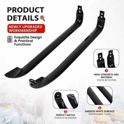 Black Refrigerator Door Handles 2 Pack Set For GE Refrigerators Replacement Kit WR12X22183 featuring new design details