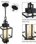 Top Shelf Modern Black Metal Motion Sensor Outdoor Pendant Light Slick Finish Exterior Hanging Lantern With Smart PIR Detection And Auto Night Glow For Front Porch And Entryway, showing black metal frame with glass shade.