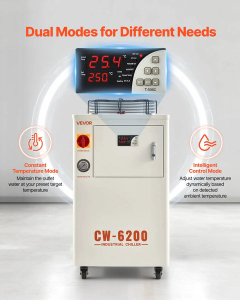 Heavy Duty Water Chiller Keeps Your CO2 Laser Chill And Running Smooth With 17060 Btu Cooling Power And A Roomy Tank for efficient cooling with a digital display.