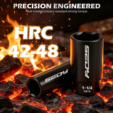 66 Piece One Half Inch Drive Impact Socket Set With Deep And Standard 6 Point Cr-V Sockets SAE, sockets in fire background