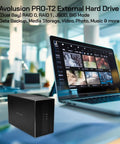 Top Shelf Dual Bay Usb 3.0 External Hard Drive Yields Knockout 44Tb Storage, connected to laptop with media files.