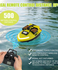 Beast GPS Fishing Bait Boat With 12000mAh Battery, 1640ft Remote Range RC Boat on lake with remote control in hand