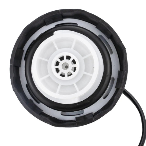 Close-up of Mitsubishi Gas Cap 1711A004 Replacement Fuel Filler Cap Plug And Play Direct Fit for multiple vehicle models.