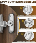 90 And 180 Degree Barn Door Lock And Latch In Zinc Alloy With Rust Proof Coating Installed On Wooden Door