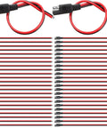 16 Pack SAE 2 Pin Quick Connectors Extension Cables 14 AWG 1 Ft Wire Harness For 12V Motorcycle Car Solar Panel Battery Charger And Automotive Use Red And Black Polarity Included, stacked cables