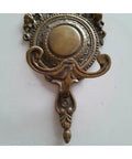 Robust Vintage Brass Wall Hook With Classic Old School Charm And Hella Tough Build For Entryway Or Bathroom Decor, Slick Decorative Single Wall Mounted Display Hook viewed from the top angle, detailed embellishments.
