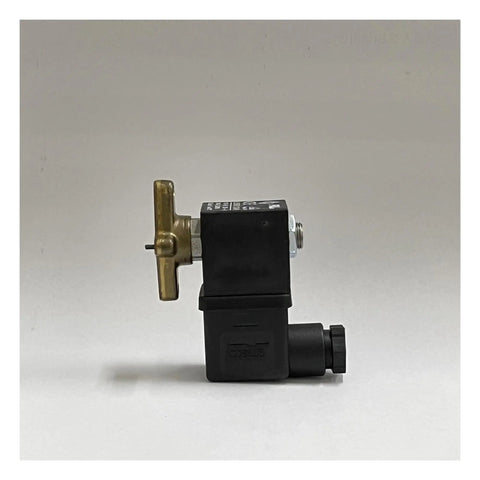 Electric Solenoid Valve Spare Part For Industrial Air Compressors And Screw Compressors Pro Grade Durable Performance For Replacement And Maintenance In Heavy Duty Applications, black valve side view