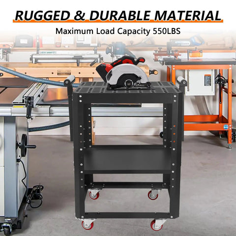 Heavy Duty Planer Stand With Wheels, 550 Lbs Load Power Tool Workstation, features rugged material and rolling design.