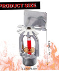 Top Notch Quick Response Fire Sprinkler Head Pendent Design Rated 155 Degrees Fahrenheit With Standard One Half Inch Thread crafted with chrome finish and red bulb detailing.