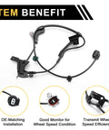 Front-right ABS wheel speed sensor with wiring harness and mounting bracket for Toyota Tacoma 2005–2015