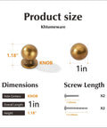 25 Pack 1 Inch Vintage Retro Antique Brass Zinc Alloy Cabinet Knobs With Single Hole Center Built To Last Solid Heavy Duty Hardware Pulls with size details