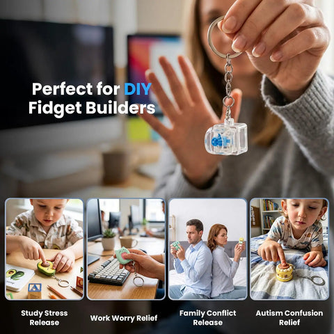 50 Piece Clicky 3 Pin Mechanical Switch Kit For 3D Printing Upgrades With Pre Lubed Switches And 10 Metal Keychains Delivering Crisp Clicks And Strong Tactile Bump For Keyboard Builds And DIY Fidget Toys keychain and switch for DIY fidget builders