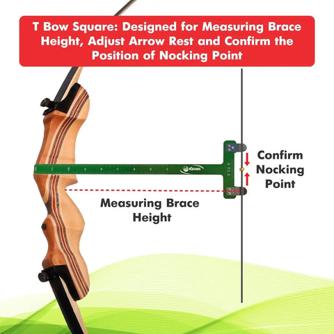 Must Have Archery Bow String Nocking Points Set With T Square Ruler And Nock Pliers Including 6 Brass Nocks For Recurve Bow