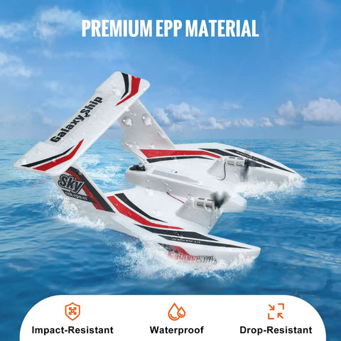 2.4GHz 3Ch RC Airplane Amphibious Ready To Fly With 6 Axis Gyro Stabilizer floating on water