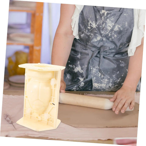 Person crafting with Roman Column Balustrade Mold For DIY Concrete Projects, Lightweight And Easy Release, 8.26 x 5.90 x 5.51 Inches