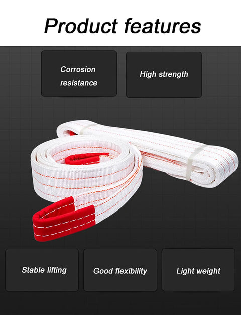 Heavy Duty Polyester Lifting Sling Web Belt For Crane Hoist And Forklift Towing Real Deal Industrial Rigging Strap showing flexible design.