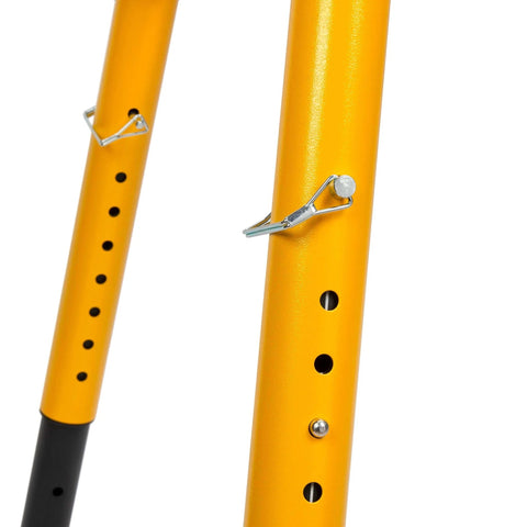 Adjustable Height Portable Steel Welding Table And Work Bench With Folding Legs close-up showing leg adjustment holes