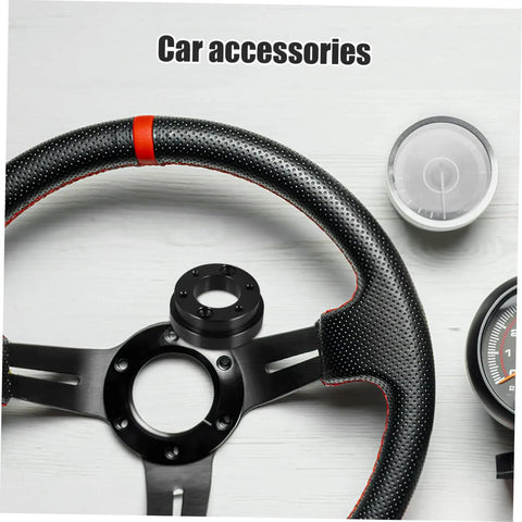 Racing Steering Wheel Adapter Plate For Modified Cars And Sim Racing Durable Alloy Wheel Adapter displayed with steering wheel.