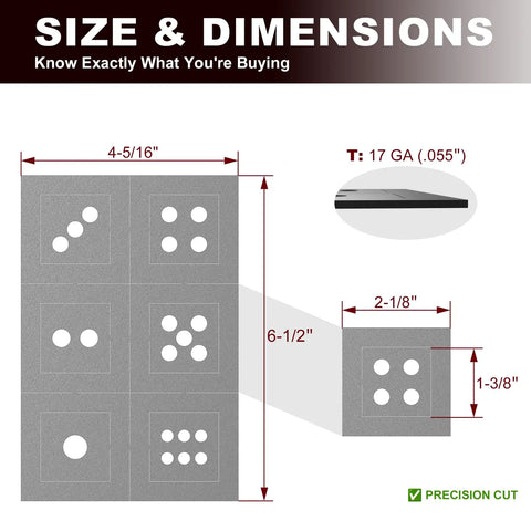 12-Piece Welding Practice Coupons In 17 Gauge Cold-Rolled Steel, Laser-Cut Plates For Ultra-Smooth Edges size dimensions chart