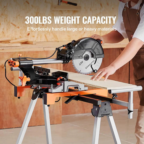 80 Inch Collapsible Miter Saw Work Table With Heavy Duty Rollers And Extendable Slide Rail Holds 300 Lbs Folds Flat For Easy Garage Transport Delivers Rock Solid Cutting Precision Anytime