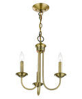 Antique Brass Mini Chandelier Medium Size Ceiling Light Fixture With Traditional Design, Durable Steel Build, Chic Vibe, unlit.