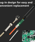Slick 2 In 1 ReWork Soldering Station Rig Combining Hot Air Heat Gun And Iron Kit features plug-in soldering iron components and a circuit board.