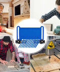 Heavy Duty Stackable Featherboard With Adjustable Miter Tracks And Dead Nuts Accurate Wood Holding Grip For Router Tables, blue