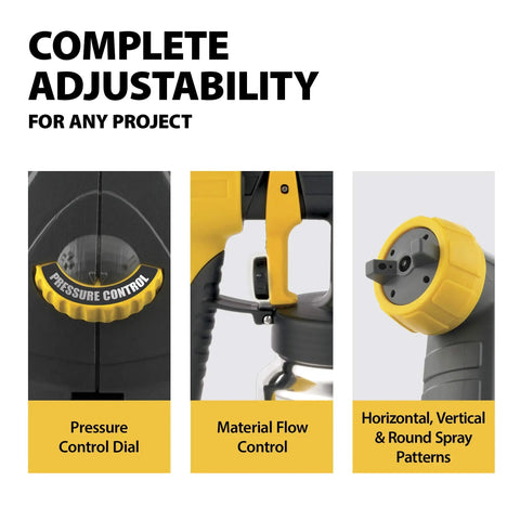 Control Spray Max HVLP Paint Sprayer with pressure dial, flow control, and adjustable spray patterns for DIYers and pros.