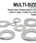 Ultra Handy 100 Piece M6 Wave Lock Washer Set In 304 Stainless Steel, Curved Spring Washers Gaskets Kit with multi-size washers