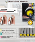 Heavy Duty Unpowered Steel Roller Set For Factories And Warehouses Easy Install Spring Loaded Conveyor Guide Rollers spring-loaded installation