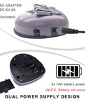 AC-DC adapter for Dual Laser Garage Parking Sensor with battery compartment and power supply design.