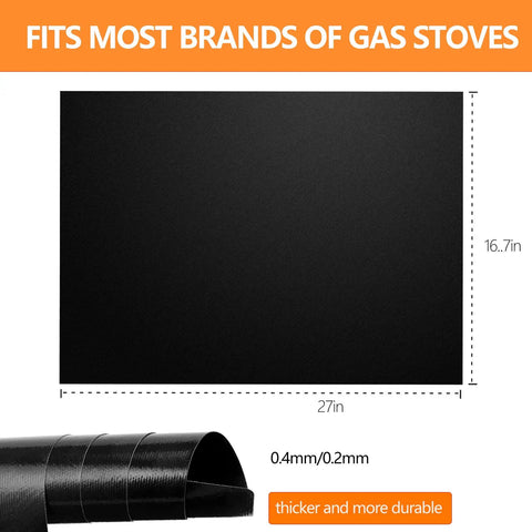 Upgraded Cuttable Gas Burner Covers For Stovetop Easy Clean Reusable Nonstick Liners For Most Gas Ranges Washable 27x16.7In Flexible Durable Protectors