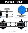 Product size dimensions of Heavy Duty Vacuum Countertop Leveling System With 3 Second Quick Suction Tech, featuring adjustable knobs.