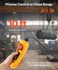 Heavy Duty 2200 Lbs Electric Chain Hoist With 10 Ft Lift, 120V Single Phase Motor, G100 Grade Steel Cable, Smooth Constant Speed Operation, Wired Remote Included For Tough Garage Bays And Daily Shop Grind with wired remote control in close range.