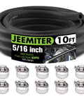 Beefed Up Five Sixteenth Inch ID Fuel Line Hose For Gas Diesel Oil SAE 30R7 NBR Heavy Duty High Pressure 300 PSI 10 Ft Length With Ten Clamps Replacement Kit For Automotive Marine Lawn Mower Generator