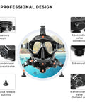 Compact 1L Scuba Tank For Shallow Dives Under 16 Feet DOT Certified Cylinder Kit showing features of a diving mask
