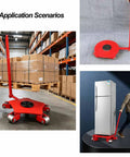 Tough As Nails 360 Swivel Skate Dolly Engineered For Dual Surface Glides moving boxes and appliances in a warehouse.
