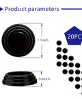 Heavy Duty Silicone Car Door Dampers 20 Pack Self Adhesive Anti Slam Bumper Pads Universal Beater Tough Side Protectors Road Ready Closure Cushioning Black, 1.1 inch diameter and 0.4 inch height, black.