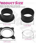 Premium 4 Inch Steel Ring Receiver For Dust Collection Systems size comparison image with detailed measurements for accuracy.