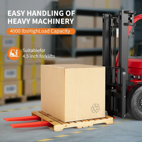 Rock Solid Heavy Duty Forklift Fork Extensions 60 Inch Alloy Steel Attachments For Warehouse And Construction Built Different To Crush Oversized Pallets Without The Sweat With Powder Coated Finish And Included Gear