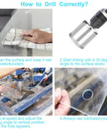 How to drill with a 12 Piece Diamond Hole Saw Drill Bit Set For Ceramic Glass Tile Marble Granite Includes 4Mm to 30Mm Sizes.