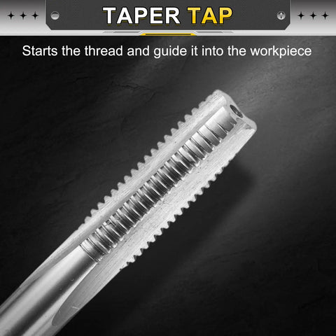 Professional Grade Hand Taper Tap Measuring Exactly For 3/8-20 Bsf 2B Screws crafted from tough HSS steel, showing straight flutes.
