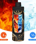 Steampunk Gears Print Insulated Water Bottle For Gym Outdoor Travel And Office Use Built For Your Active Lifestyle