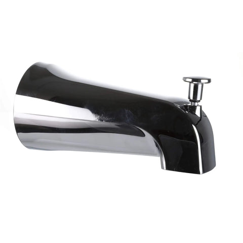 Tub Spout With Front Pull Up Diverter In Chrome Finish For Replacement Fits Half Inch Threaded Pipe Connections Only Not Slip On Copper One Pack DIY Ready Bathroom Upgrade Easy Install